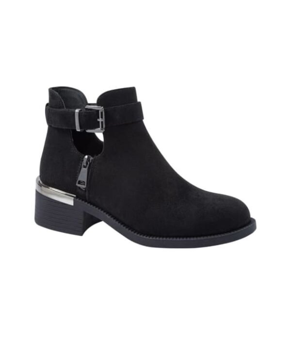 Bota Con Abertura Suela Track Negro Dama Marca TIERRA BENDITA