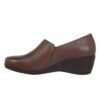 Zapato De Piel Con Cuña Cafe Dama Marca FLEXI