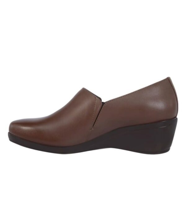 Zapato De Piel Con Cuña Cafe Dama Marca FLEXI