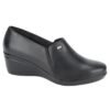 Zapato De Piel Con Cuña Negra Dama Marca FLEXI