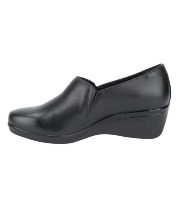 Zapato De Piel Con Cuña Negra Dama Marca FLEXI